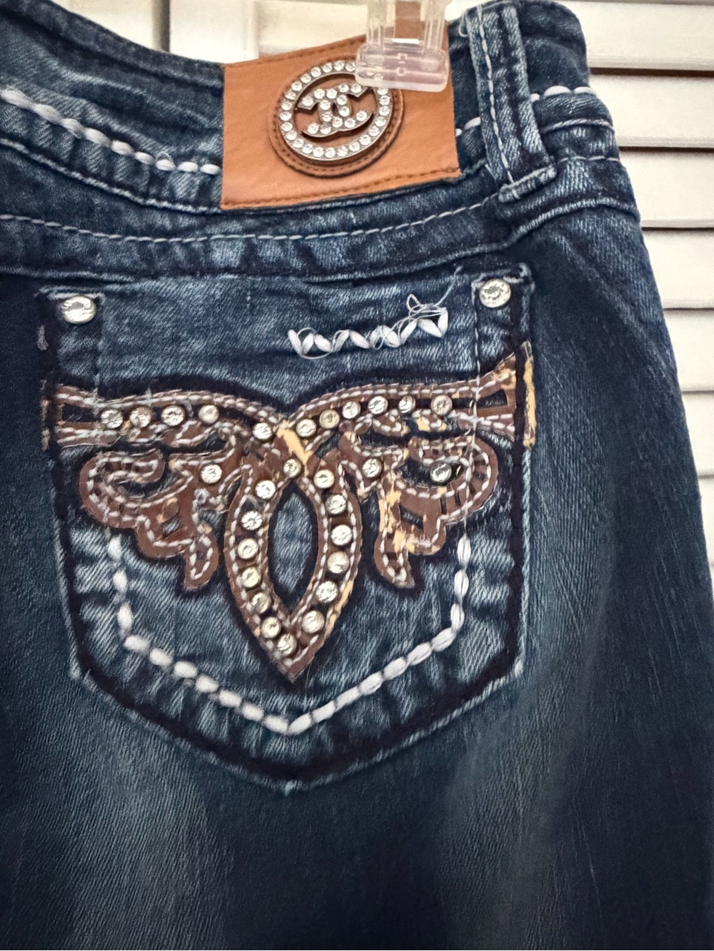 CICLON Columbian Dark Wash and sequins and sparkles design Skinny Jeans